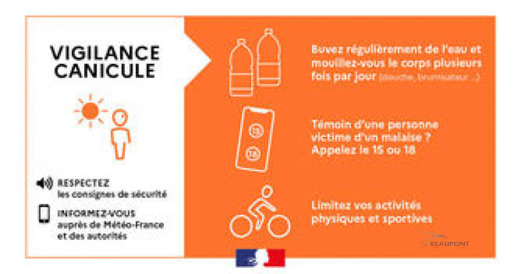Actualité de Beaupont : Vigilance orange canicule