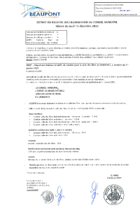 documentation PDF Salle des fêtes : Délibération du 15/12/2022 - tarifs d'utilisation
