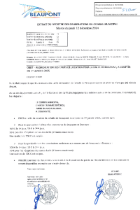 documentation PDF Tarifs location halle à compter du 1er janvier 2025