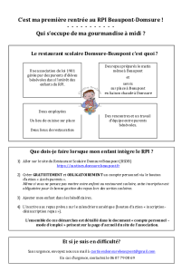 documentation PDF Restaurant scolaire Domsure-Beaupont : documents rentrée 2023/2024