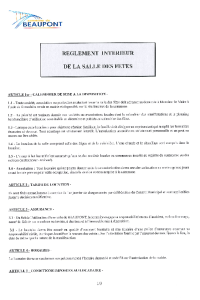 documentation PDF Salle des fêtes - Règlement intérieur d'utilisation 15/12/2022