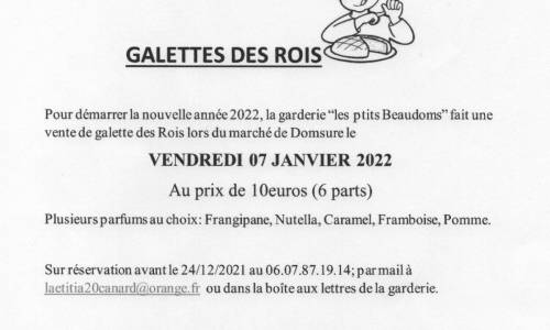 miniature de recherche : Vente de galettes des rois (sur réservation)