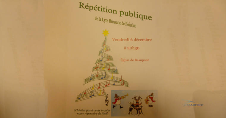 Actualité : Répétition publique de la Lyre Bressane de Foissiat